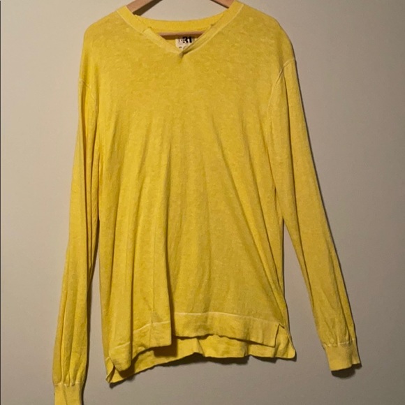 Le 31 V neck yellow long sleeves shirt - Picture 1 of 5